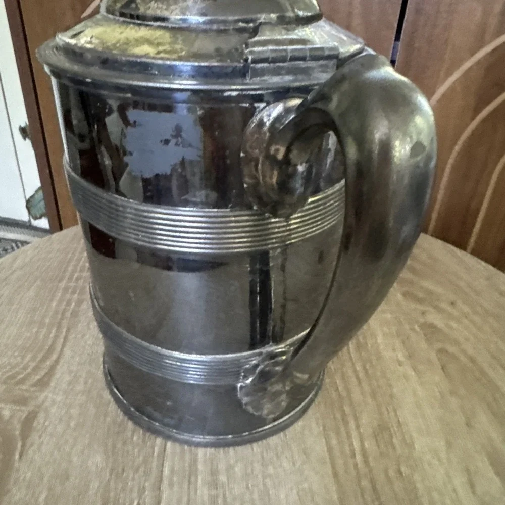 Essex Silver Co. Large Pitcher Natural Patina, Great Planter Idea